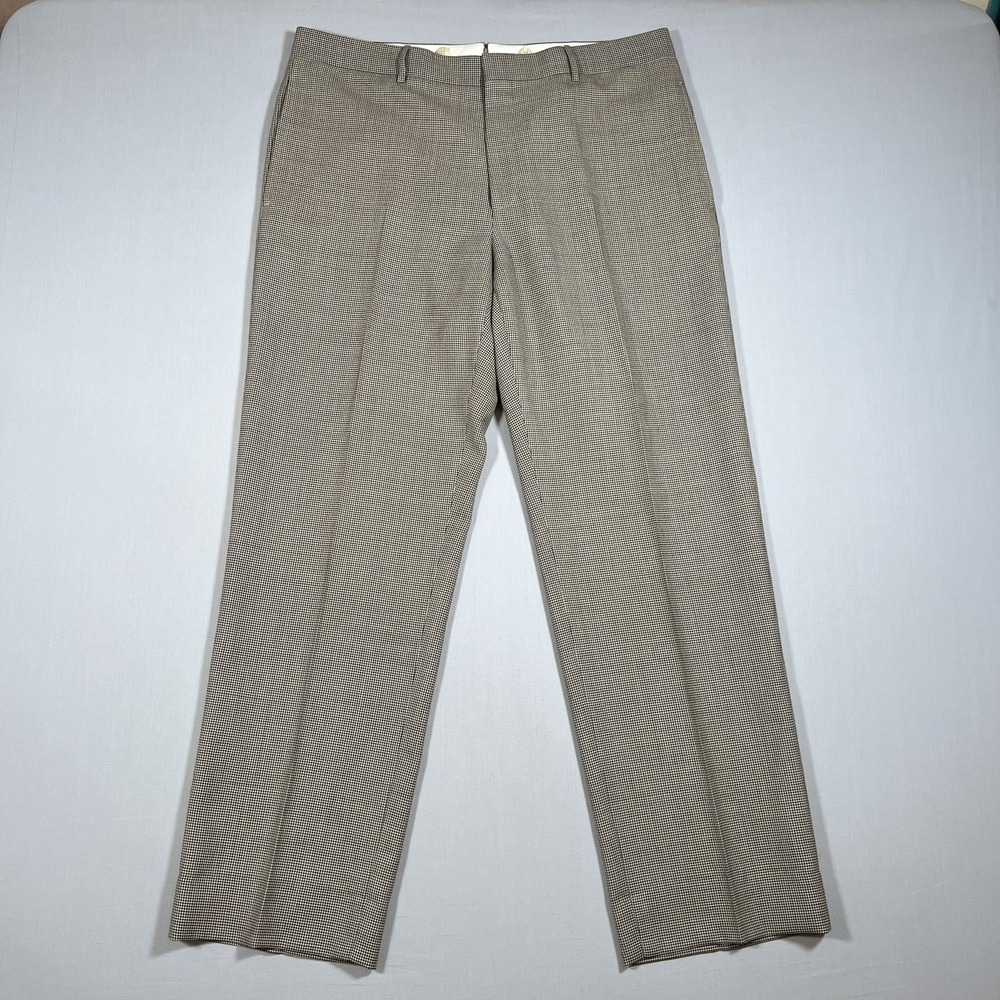 Polo Ralph Lauren Blue Label Italy Wool Mohair Houndstooth Dress Pants Mens 36R